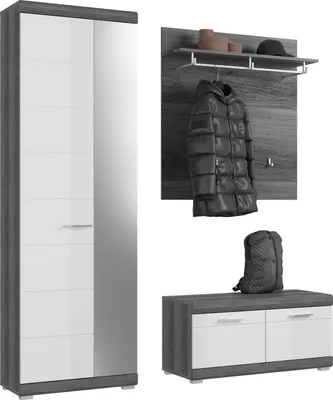 Produktbild von Garderobe Set Flurmöbel Garderobenset Flurausstattung Dielenmöbel "Sandusky II"