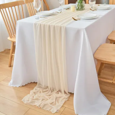 Produktbild von Tischläufer Chiffon Beige 77x180 cm 1 Stück