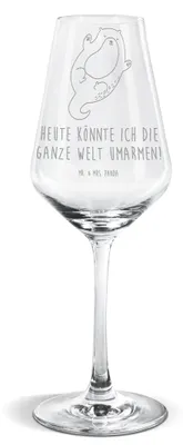Produktbild von Mr. & Mrs. Panda Weinglas Otter Umarmen - Transparent - Geschenk, Optimistisch, Seeotter See, Hallo, gut Gelaunt, glücklich, Weißweinkelch, Weißwein Glas, wein