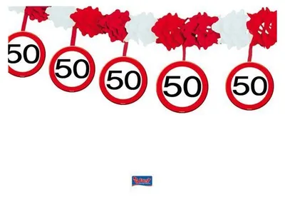Produktbild von Girlande Verkehrsschild. 50 Jahr/ 4 mtr.