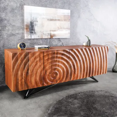 Produktbild von riess-ambiente Design Sideboard ZEN 180cm braun Mangoholz Metallgestell schwarz Kommode Schrank