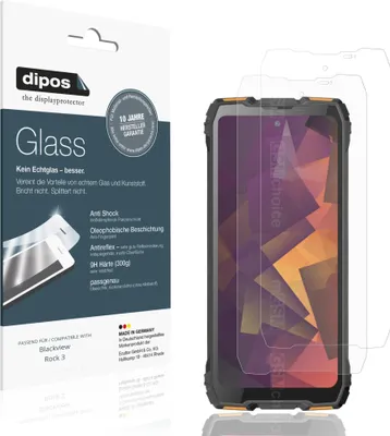 Image de 2x Protection ecrán pour Blackview Rock 3 mat Verre souple Film Protecteur 9H dipos