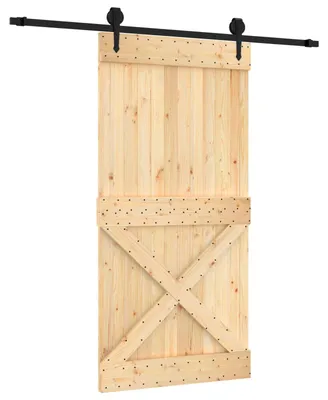 Immagine prodotto di Porta scorrevole «Naturale» e «Nero», 100 x 210 cm, pino massiccio