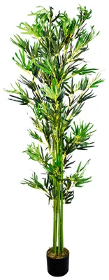 Produktbild von Decovego Künstlicher Bambus, Kunstpflanze, 180 cm, tropische Deko für Wohn- & Büroräume, Allergikerfreundlich & Pflegeleicht