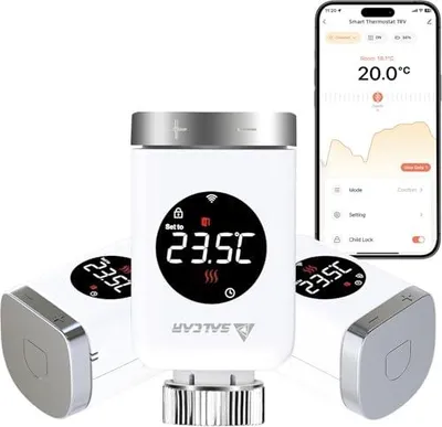 SALCAR 3er Set WiFi Heizkörperthermostat TRV801W, Alexa kompatibel – Produktbild 1