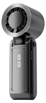 Produktbild von Zimilo Tragbarer Faltbarer Handventilator mit 40000 U/min, 3600 mAh Akku, 18 Stunden Laufzeit, 5 Geschwindigkeitsstufen & Digitalanzeige, Schwarz