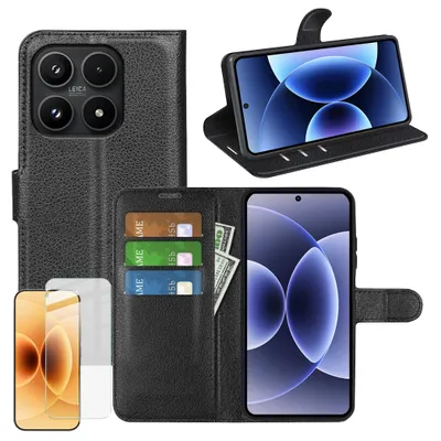 Produktbild von Handy Hülle + Schutzglas für Xiaomi 17 Klapphülle 9H Glas Kunstleder Flipcase