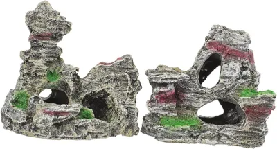 Immagine prodotto di TRANKIELO® - 2 pezzi di decorazione per acquari, grotte - nascondiglio per pesci Betta - design creativo per acquari