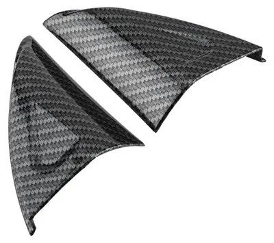 Image de Lot de 2 autocollants décoratifs triangulaires pour vitres de portières de voiture, modèle fibre de carbone, pour MG ZS 2017-2018