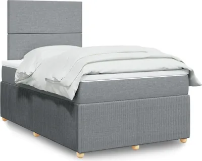 Produktbild von Möbel Boxspringbett mit Matratze Hellgrau 120x200 cm Stoff - Klassische Bettrahmen 3292016