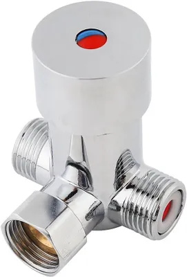 Zdjęcie produktu dla Domotechnika | Zawór mieszający – srebrny – 1/2 cala – 3 przyłącza – zawór termostatyczny