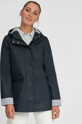 Produktbild von OXMO OXBecky Damen Regenmantel Regenjacke Übergangsjacke mit Kapuze