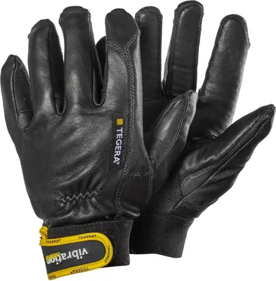 Obrázok produktu pre Ejendals TEGERA 9181, Dielenské rukavice, Čierna, Žltá, Dospelý, Dospelý, Odolné proti poškriabaniu, Odolný voči vibráciám, Latex, Koža, Polyuretán