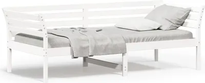 Produktbild von Design Tagesbett Weiß 90x200 cm Massivholz Kiefer, Klassische Betten 2024 Neu