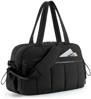Produktbild von Frau Sporttasche 24L Wochenendausflugstasche mit Naturbezug, ultralicht, schwarz