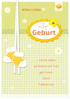 Produktbild von Geburt - Baby - Freudiges Ereignis - GlÃ1/4ckwunschkarte im Format 11,5 x