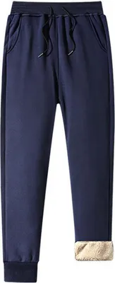 Image de ASKSA Hommes Hiver Jogging Chaud Avec Intérieur Polaire Pantalon Long Cordon Pantalon d'Entraînement Sweatpants Avec Poches