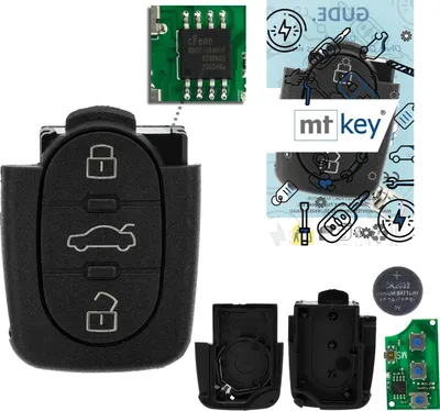Produktbild von MT-KEY Funk Schlüssel Fernbedienung Sender 434MHZ kompatibel mit VW Beetle 9C Passat B5 Golf IV Bora 1 J Polo 9N 433MHZ 1J0959753B Klappschlüssel