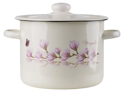 Obrázok produktu pre EMALIA RYBNIK Smaltovaný hrniec s pokrievkou MAGNOLIA Cream 4,5 l plynová indukcia