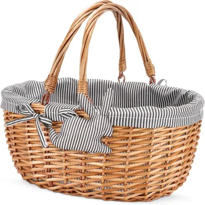 Immagine prodotto di Cesto da picnic in rattan con 2 maniglie pieghevoli