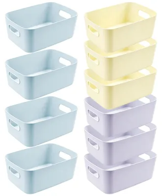 Immagine prodotto di Contenitori portaoggetti, 10 pezzi, in plastica PP, 24 cm, multicolore, con maniglie