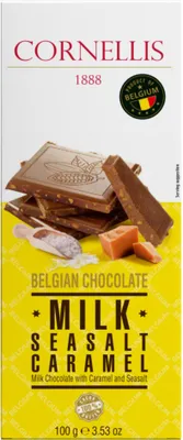 Zdjęcie produktu dla CORNELLIS Czekolada Belgijska Mleczna i Słony Karmel Pyszna Czekolada