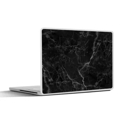 Produktbild von MuchoWow® Laptop Aufkleber Sticker Cover Marmor - Schwarz - Weiß - Textur - Marmoroptik 30x22 cm - Laptop-Sticker