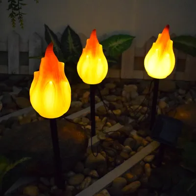 Produktbild von Grenzueberschreitende neue solarsimulierte Flammenlampe, Hofdekoration, Aussenatmosphaere, kreative Flammengartenlampe, eins fuer drei