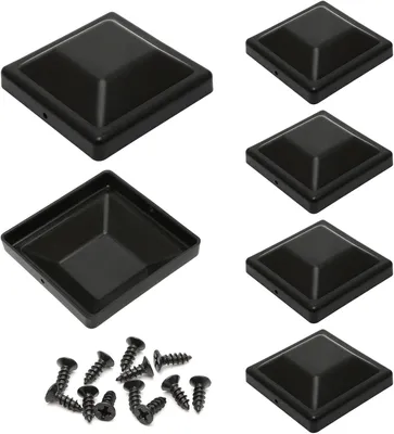 Obrázok produktu pre Krytky na kliece, 6 kusov, 9 x 9 cm, čierne, štvorcové, s skrutkami, vhodné do záhrady