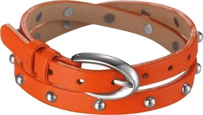 Produktbild von Esprit Armband Lederband Edelstahl Orange Silber 38cm Dornschließe ESBR11335F380