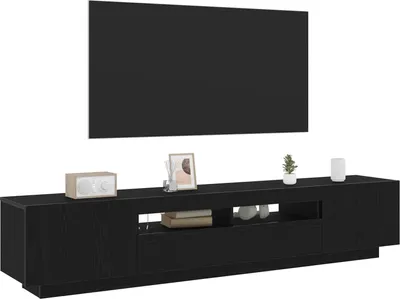 Image de vidaXL : Ensemble de 2 meubles TV, noir, en panneaux de particules
