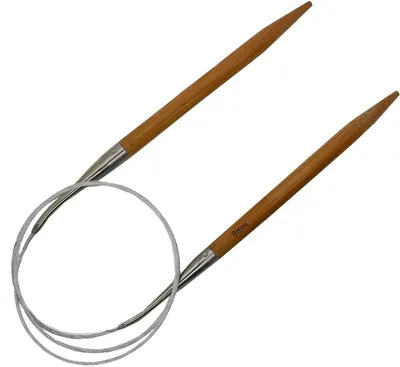 Produktbild von 1 Bambus Rundstricknadel mit Edelstahlseil 80cm