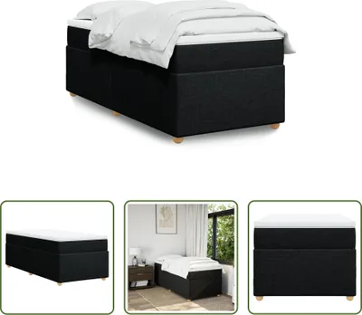 Produktbild von The Living Store Boxspringbett mit Matratze Schwarz 80x200 cm Stoff