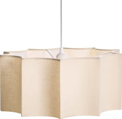 Produktbild von BELIANI Hängelampe Beige / Weiß mit Stoffschirm Modernes Design Hängeleuchte Pendelleuchte für Esszimmer Esstisch Küche Wohnzimmer