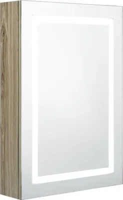 Immagine prodotto di vidaXL Armadio a specchio LED per il bagno effetto rovere 50x13x70 cm