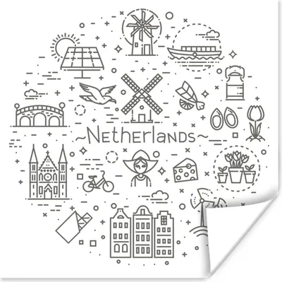 Produktbild von MuchoWow® Poster Amsterdam - Symbole - Niederlande 75x75 cm - Wand Dekoration