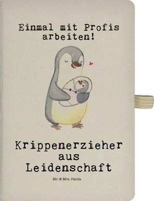 Produktbild von Mr. & Mrs. Panda Tagebuch Krippenerzieher Leidenschaft - Transparent - Geschenk, Pädagoge, Notizheft, Adressbuch, Kladde, Kindertagesstätte, Spruch, Erzieher, Skizzenbuch
