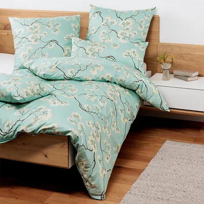 Produktbild von Janine Mako-Satin Bettwäsche Milano 45123-02 eisblau 135x200 cm + 80x80 cm
