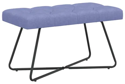 Produktbild von Bank mit Knopfheftung Jeans blau 80 x 40 x 46 cm Stoff