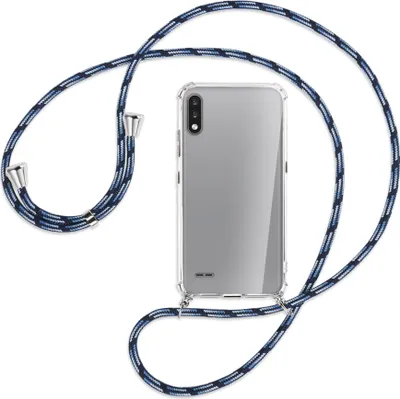 Produktbild von Handykette Backcover-Schutzhülle mit Band (Metall silberfarben) für LG K22 LMK200 - Blautöne