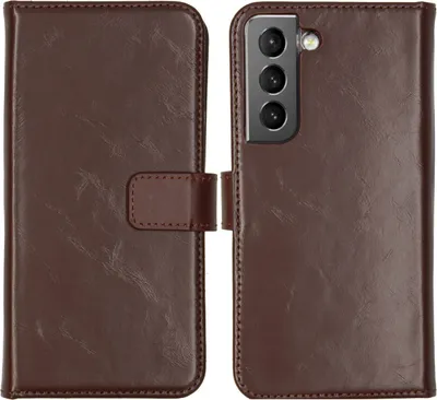 Produktbild von Selencia Echtleder Klapphülle Samsung Galaxy S22 - Braun