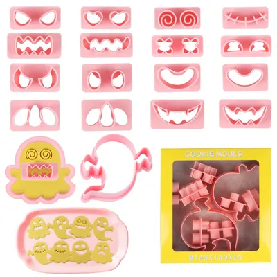 Halloween-Keksausstecher-Set, 10 Teile, Kunststoff, Geisterformen