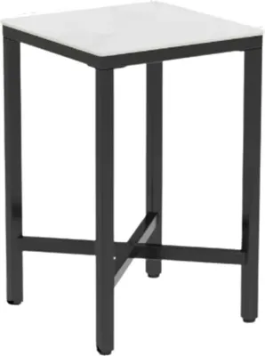Image de Nervio Table de Bar - 120cm - Pour Intérieur - Cuisine, Salon, Restaurant - Aspect Marbre - 4 personnes - Finition Marbre Brillant