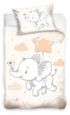 Produktbild von Carbotex Baumwoll-Bettwäsche Elefant 160x200 cm