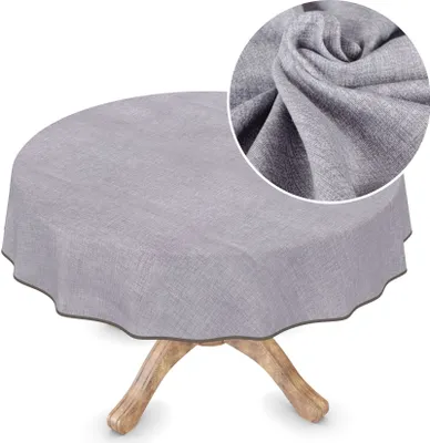 Produktbild von Tischdecke Textil Leinenoptik Grau Robust Wasserabweisend Breite 180 cm diverse Längen