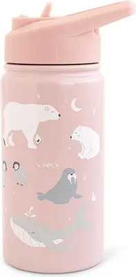 Produktbild von Saro Thermosflasche Mit Strohhalm 350ml Rosa  Rosa One Size