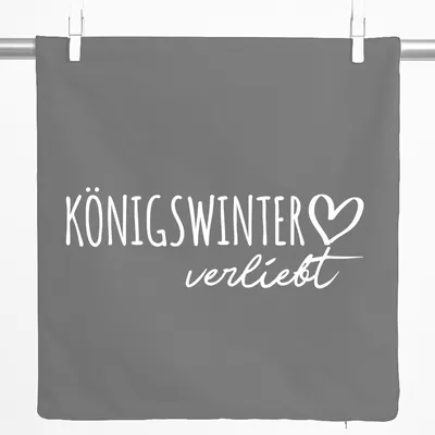 Produktbild von Huuraa Kissenbezug Königswinter verliebt 40x40cm Steel Grey Baumwolle Dekokissenbezug Geschenkidee