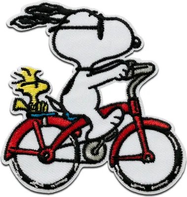 Obrázok produktu pre Mono Quick Peanuts © Snoopy bicycle - záplata, nažehľovacia, nažehľovacia aplikácia, nášivky, záplaty, na nažehlenie, veľkosť: 7,8 x 7,4 cm