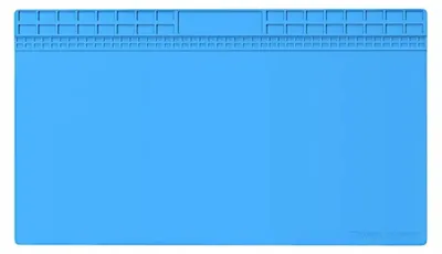 Obrázek produktu pro Rosfix Silikonová servisní podložka 700×400 mm – protiskluzová a antistatická | Odolná vůči teplotám do 500 °C | Přihrádky na nářadí