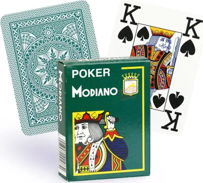 Produktbild von Modiano Pokerkarten Dunkelgrün 100% Plastik 4 Large Index